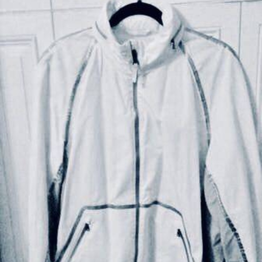Jil Sander White Silver raincoat windbreaker